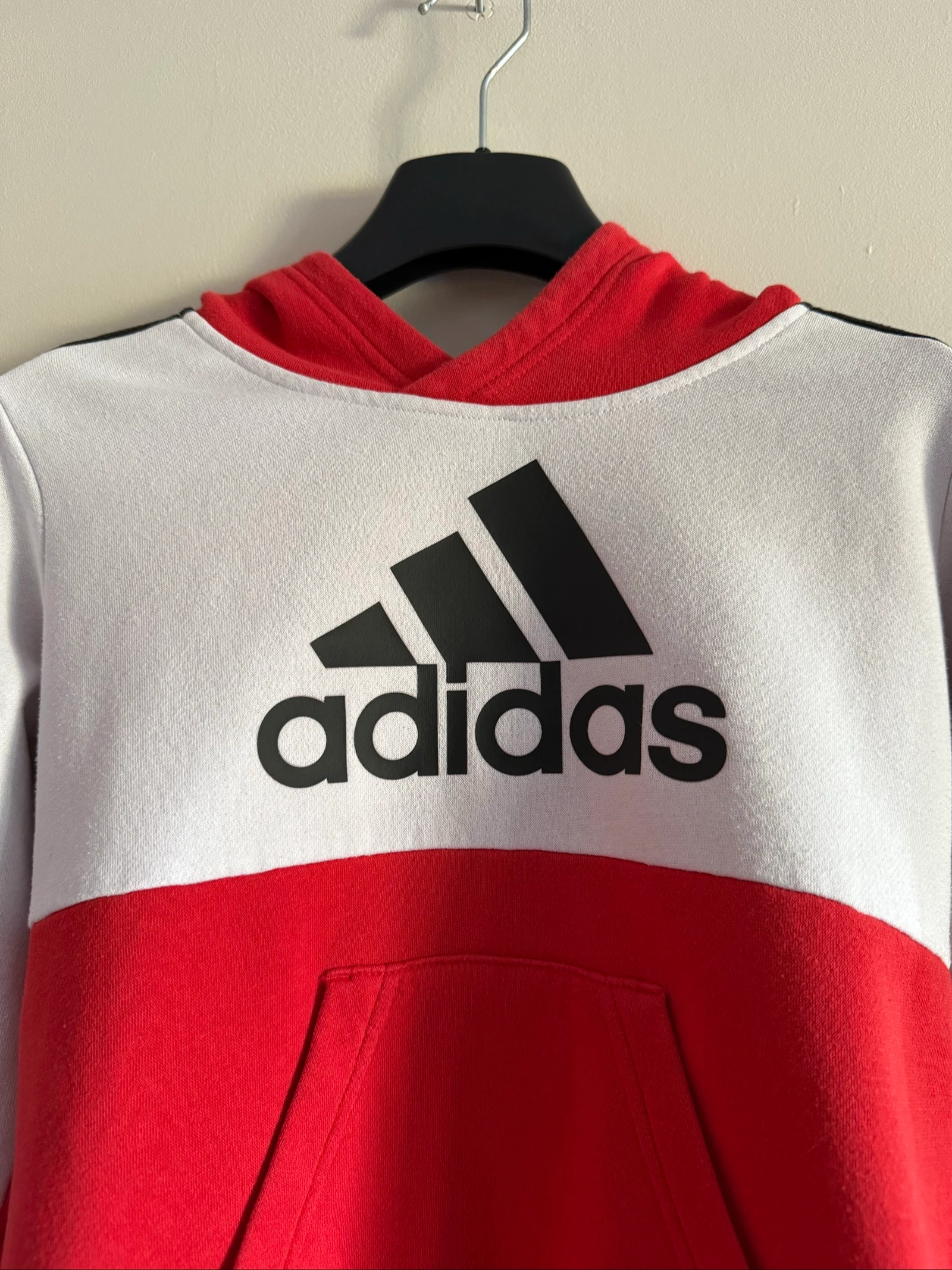 Moletom com capuz Adidas infantil 9-10 anos / 140 - Vermelho, branco e preto – photo 4